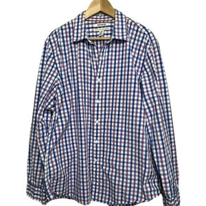 Goodthreads Men's Shirt Size XL Blue Gingham Check Plaid Academia Preppy Classic